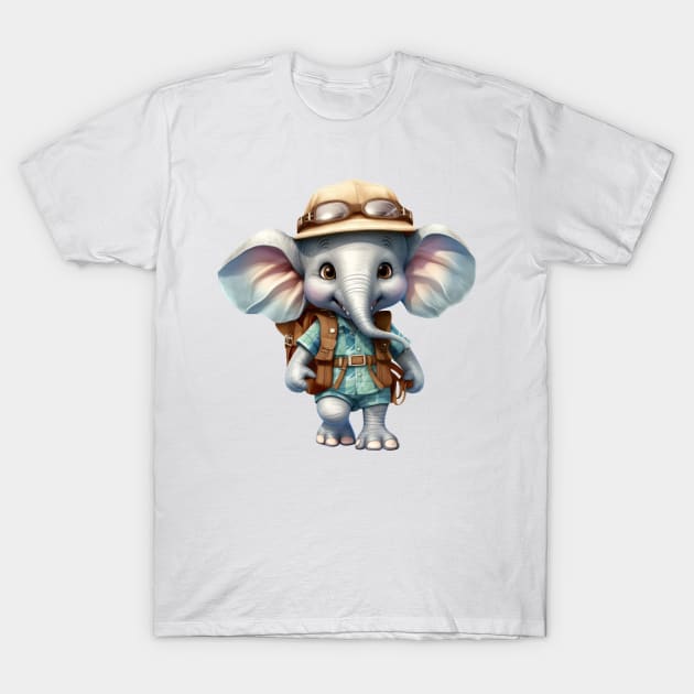 Back To School Elephant T-Shirt by Chromatic Fusion Studio